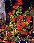 Joseph Kleitsch Geraniums painting